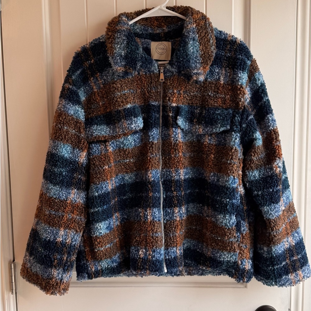STOOSH Plaid Teddy Zip Jacket – Size L